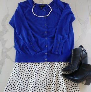 Black & White Polka Dot Midi Skirt